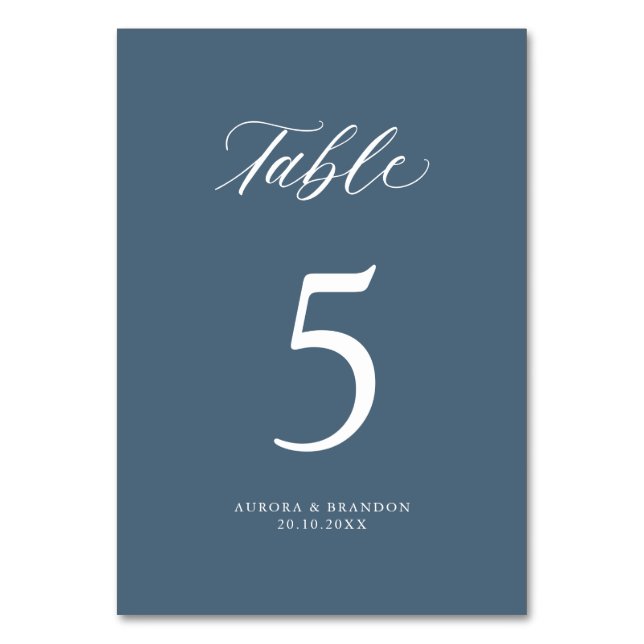 Elegant Simple Minimalist Modern Wedding  Table Number (Front)