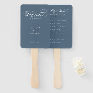 Elegant Simple Minimalist Modern Wedding  Timeline Hand Fan
