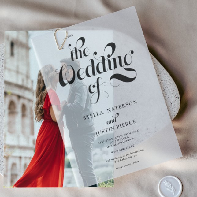 Elegant Simple Minimalist Retro Wedding Vellum Invitations (Elegant Simple Minimalist Retro Wedding Vellum Invitations)