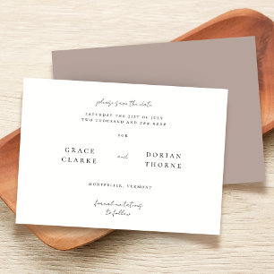 Elegant Simple Mocha Mousse Rustic Neutral Wedding Save The Date