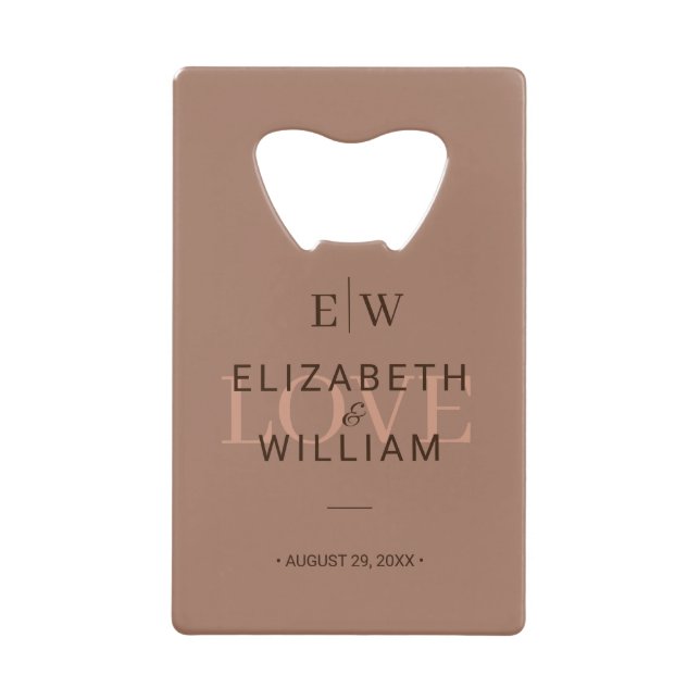 Elegant Simple Mocha Mousse with Monogram Wedding (Front)