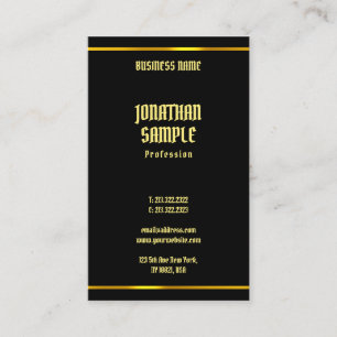 Elegant Simple Modern Black And Gold Template Business Card