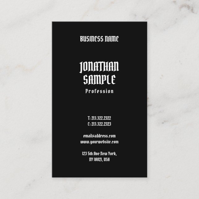 Elegant Simple Modern Black And White Template Business Card (Front)