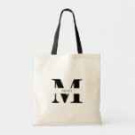 Elegant Simple Modern Black Personalised Monogram Tote Bag<br><div class="desc">This elegant and modern black tote bag is the ultimate accessory for any party or bridesmaid gift. It features a sleek, minimalist design that’s perfect for any occasion. The sophisticated black colour exudes timeless elegance, while the personalised monogram Name Initial adds a touch of individuality and charm. This tote is...</div>