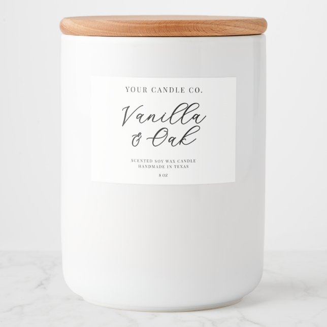 Elegant Simple Modern Candle Label (Front)