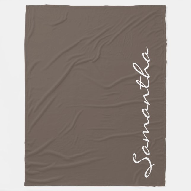 elegant simple modern chic trendy monogram grey fleece blanket (Front)