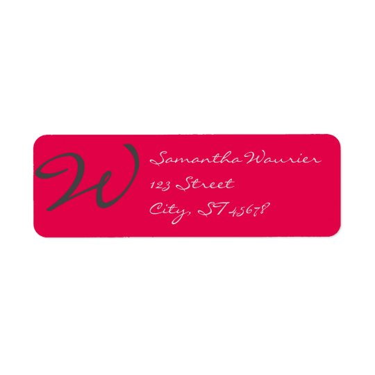 elegant simple modern chic trendy monogram pink return address label