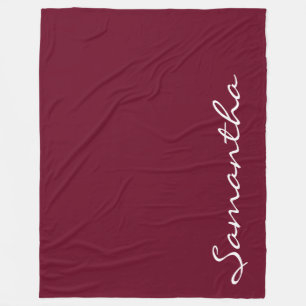 elegant simple modern chic trendy monogram rose fleece blanket