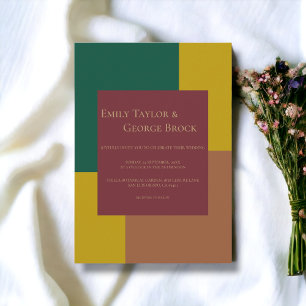 Elegant Simple Modern Colourful Formal Wedding Invitation