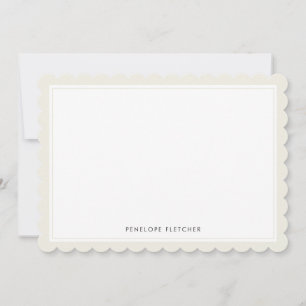 Elegant Simple Modern Cream Scalloped Edge Card