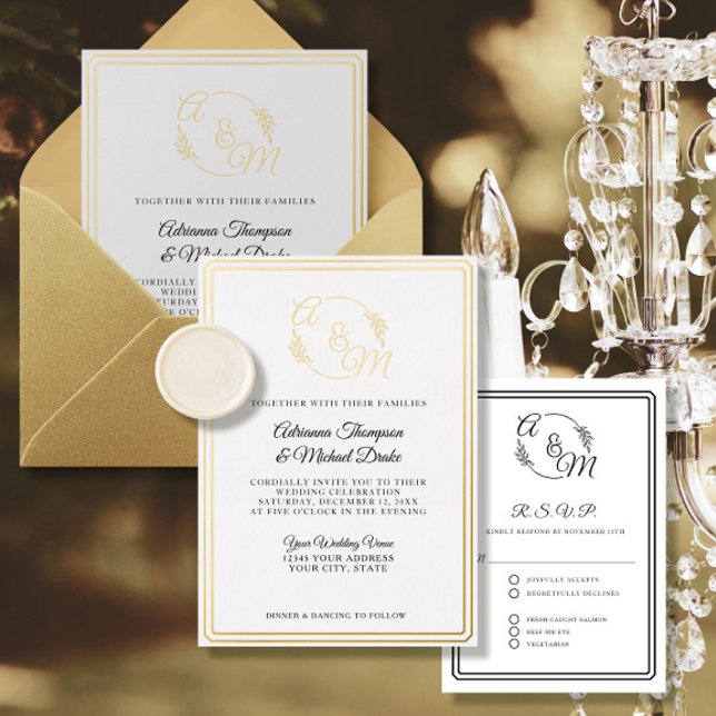 Elegant Simple Modern Gold Foil Wedding (Creator Uploaded)