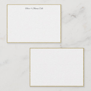 Elegant Simple Modern Gold Frame Wedding Couple Card