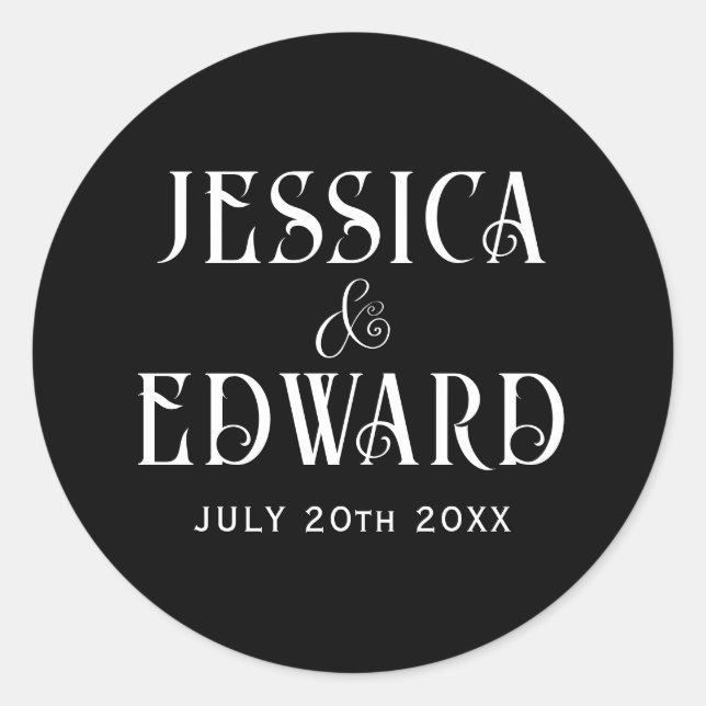 Elegant Simple Modern Minimal Script Photo Chic Classic Round Sticker (Front)