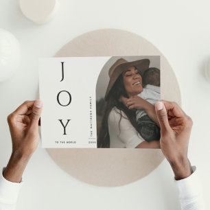 Elegant Simple Modern Minimalist Arch Photo Holiday Postcard