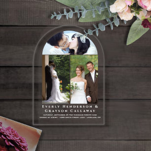 Elegant Simple Modern Minimalist Photo Wedding Acr Acrylic Invitations