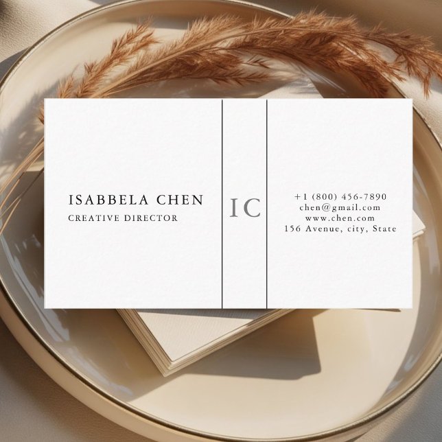 Elegant Simple Modern Monogram Business Card (Creator Uploaded)