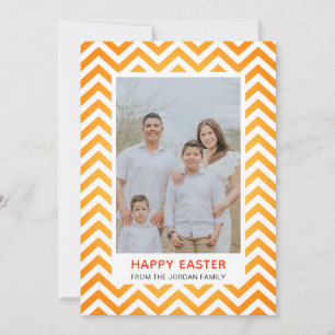Elegant Simple Modern Pattern Happy Easter Photo Holiday Card