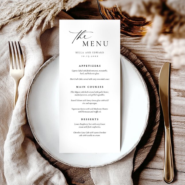 Elegant Simple Modern Wedding Dinner Menu (Creator Uploaded)