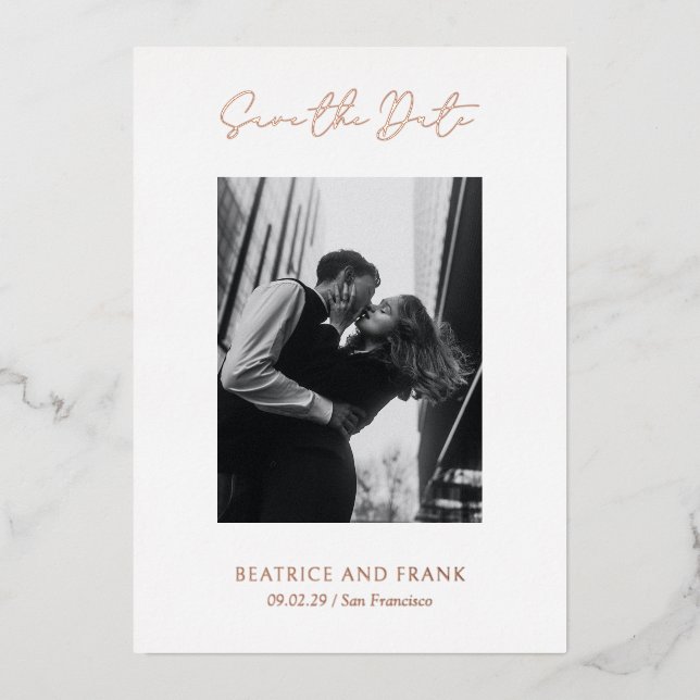 Elegant Simple Modern Wedding Save the Date (Front)