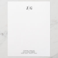 Elegant Simple Monogram Minimalist Professional