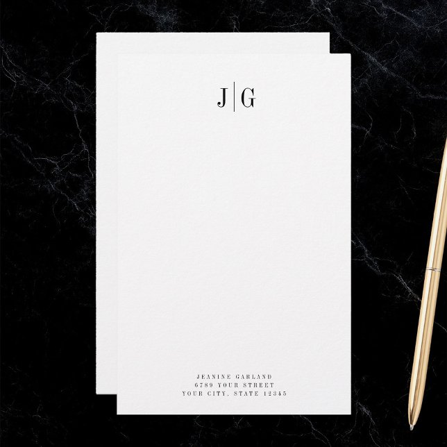 Elegant Simple Monogram Minimalist Professional Stationery (Creator Uploaded)