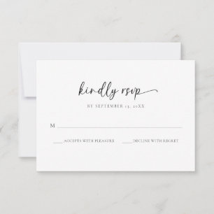 Elegant Simple Monogram Wedding RSVP Card
