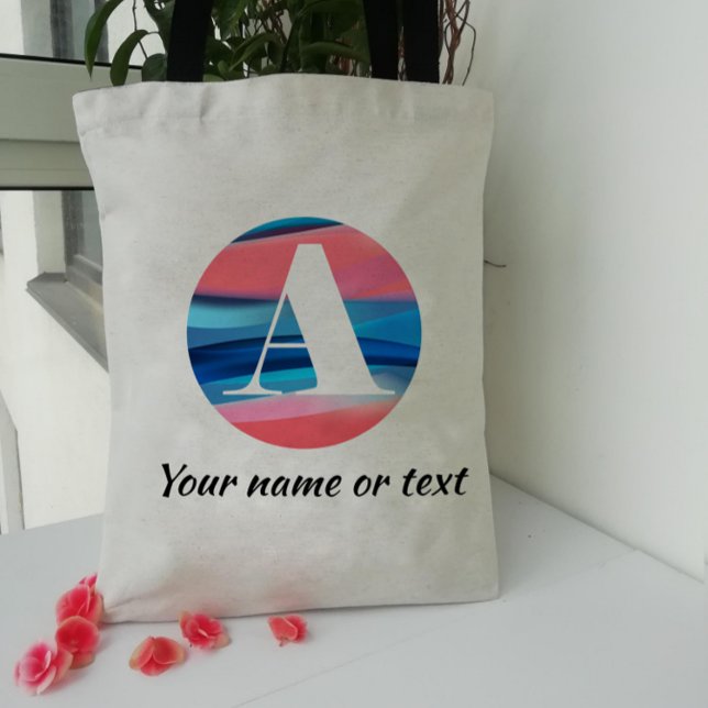 Elegant simple monogram with letter A Tote Bag (Creator Uploaded)