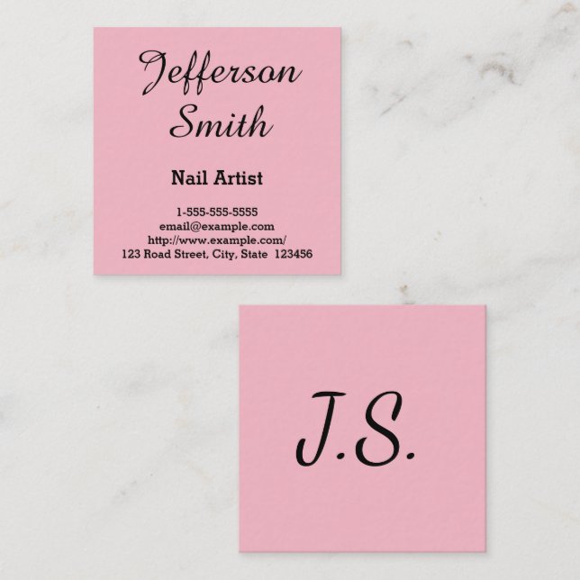 Elegant & Simple Nail Artist Business Card (Front/Back)