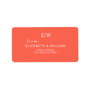 Elegant Simple Neon Flare with Monogram Wedding Label
