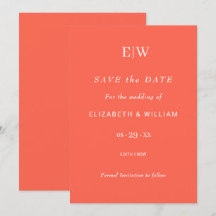 Elegant Simple Neon Flare with Monogram Wedding Save The Date