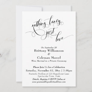 Elegant Simple Nothing Fancy, Just Love Invitation