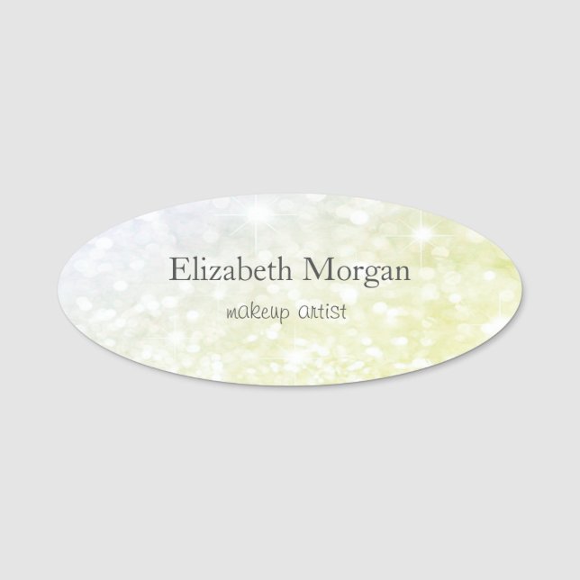 Elegant  Simple  Ombre Green Name Tag (Front)