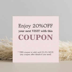 Elegant Simple Pastel Beauty Salon Discount Coupon