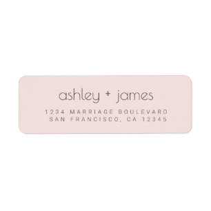 Elegant Simple Pastel Pink Wedding Return Address Label