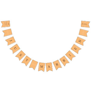 Elegant Simple Peach Monogram Wedding Bunting