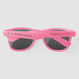 Elegant Simple Peach Monogram Wedding Sunglasses