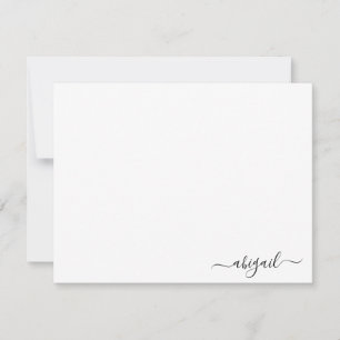 Elegant Simple Personalised Script White  Card
