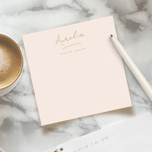 Elegant Simple Personalized Stationery Blush Gold Card