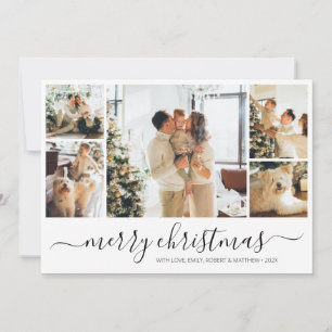 Elegant Simple Photo Collage Christmas Holiday Invitation