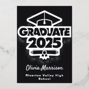 Elegant Simple Photo Graduation Party Modern black