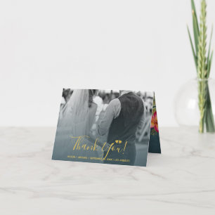 Elegant simple photo romantic floral thank you card
