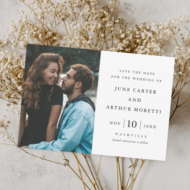Elegant Simple Photo Wedding Save the Date Invitation (Creator Uploaded)