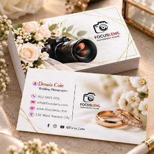 Elegant Simple Photography Studio Camera Icon Business Card