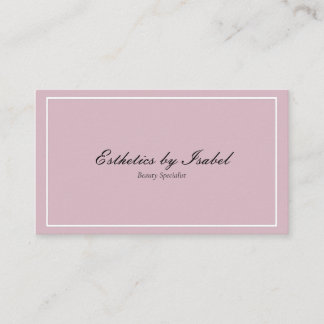 Elegant Simple Pink Aesthetician Business Card