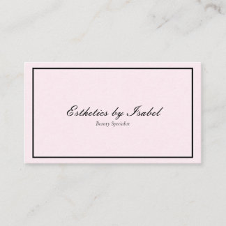 Elegant Simple Pink Aesthetician Business Card