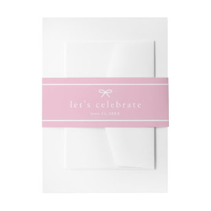 Elegant Simple Pink Girls Baby Shower Invitation Belly Band