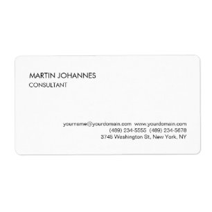 Elegant Simple Plain Black White Business Card