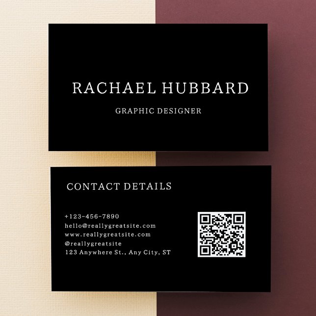  Elegant Simple Professional Black Business Card (Creator Uploaded)