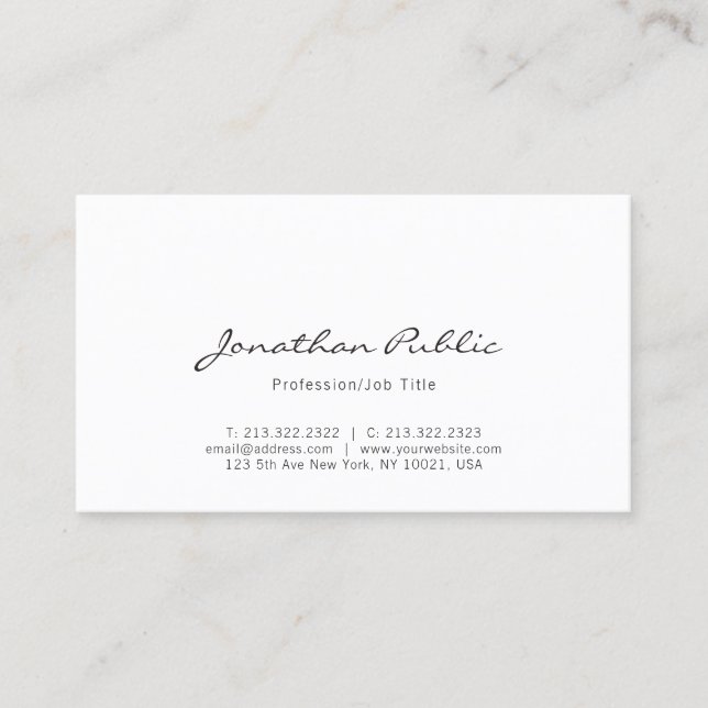 Elegant Simple Professional Modern Minimalist Cool Business Card (Front)