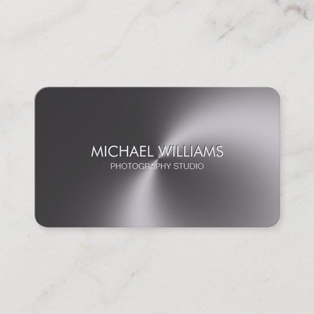Elegant, simple professional profession metal shin business card (Front)